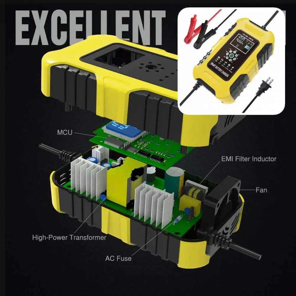 Long Service Life Universal Cooling Fan Motorcycle Battery Charger Overheat Protection for Vehicle |
