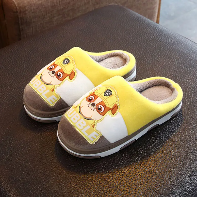 Anime Paw Patrol Kids Boy Girl Cotton Slippers Winter Children's Marshall Plush Slippers Home Indoor Shoes Furry Baby Slippers jeans pant Jeans