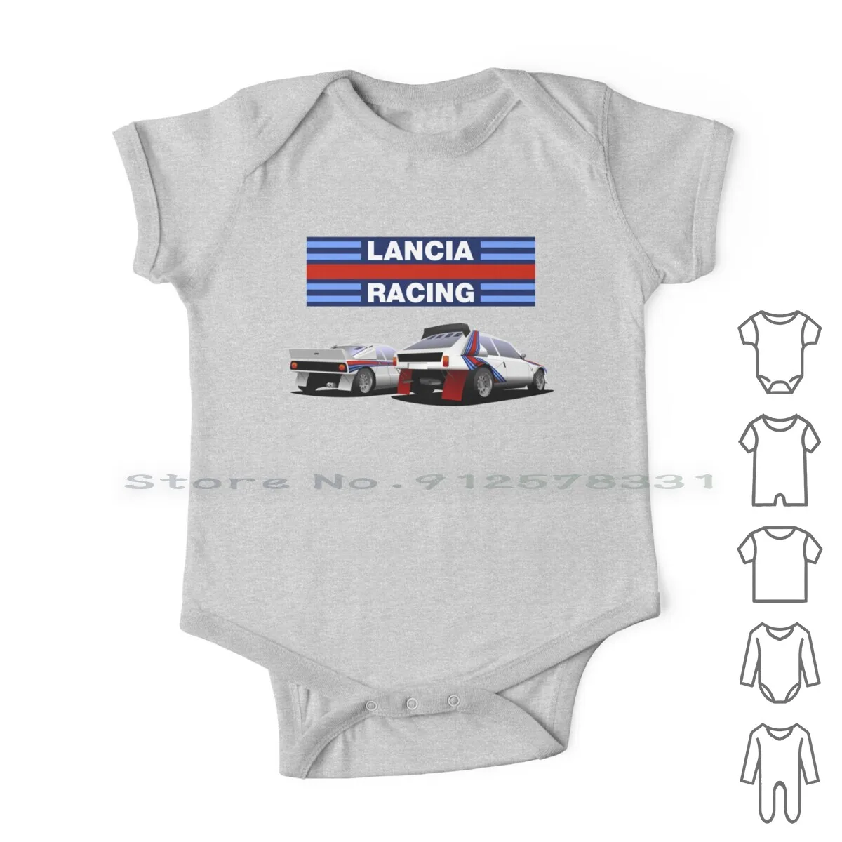 

Lancia Rally-Group B Newborn Baby Clothes Rompers Cotton Jumpsuits Lancia Rally 037 Delta 2wd Racing Auriol Biasion Alen