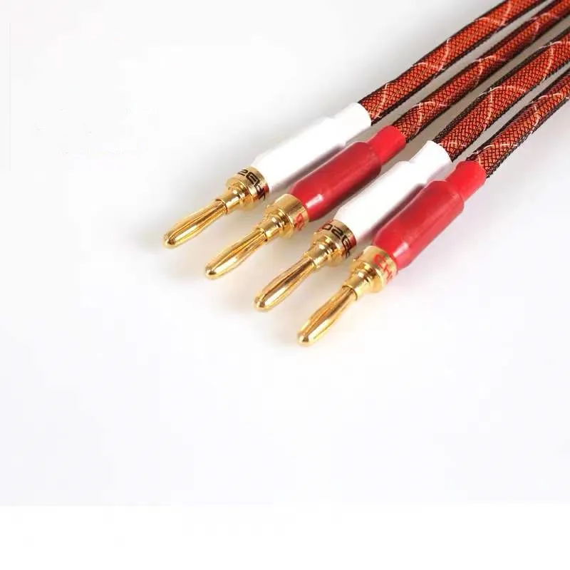 LB-5110 Oxygen-free Copper Audiophile HI-FI Speaker Cable with Banana Plug Connector 4N OFC HIFI Speaker Wires