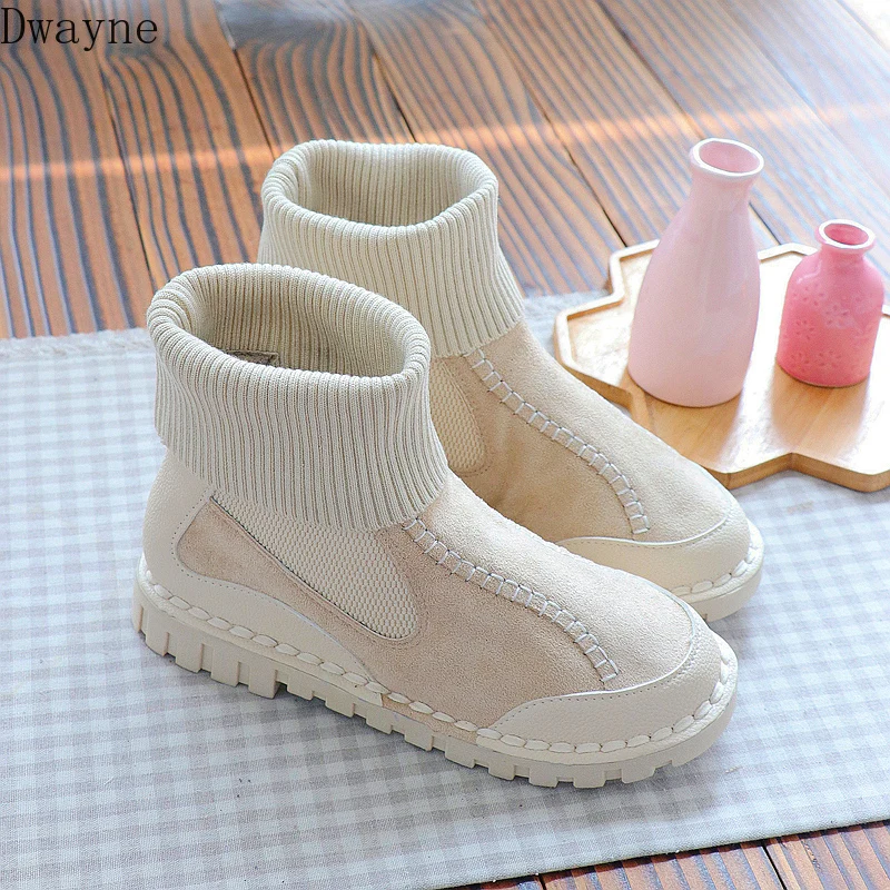 

Literary hand-sewn female short boots retro flat soft bottom comfortable wool mouth boots wild casual cotton shoes