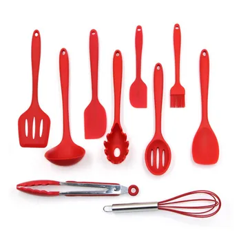 

10PCS/SET Environmental Safe Silicone Cooking Tools Practical Home Kitchen Dinnerware Tableware Cooking Gadgets Tools