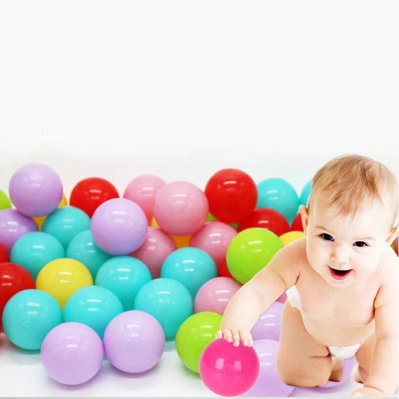 10 шт./партия, милые разноцветные безопасные пластиковые Мячи 5,5 см, Детские Игрушки для раннего развития, инструменты для дошкольников, забавные игры для спорта на открытом воздухе