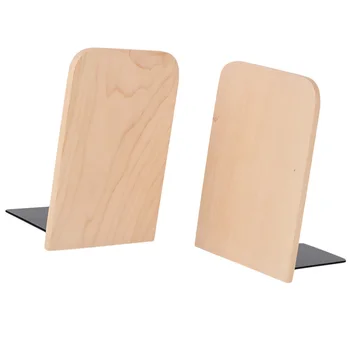 

2Pcs of Creative Bookends Simple Book Ends Desktop Magazines Stand Organizer for Office School (Black Light Yellow)