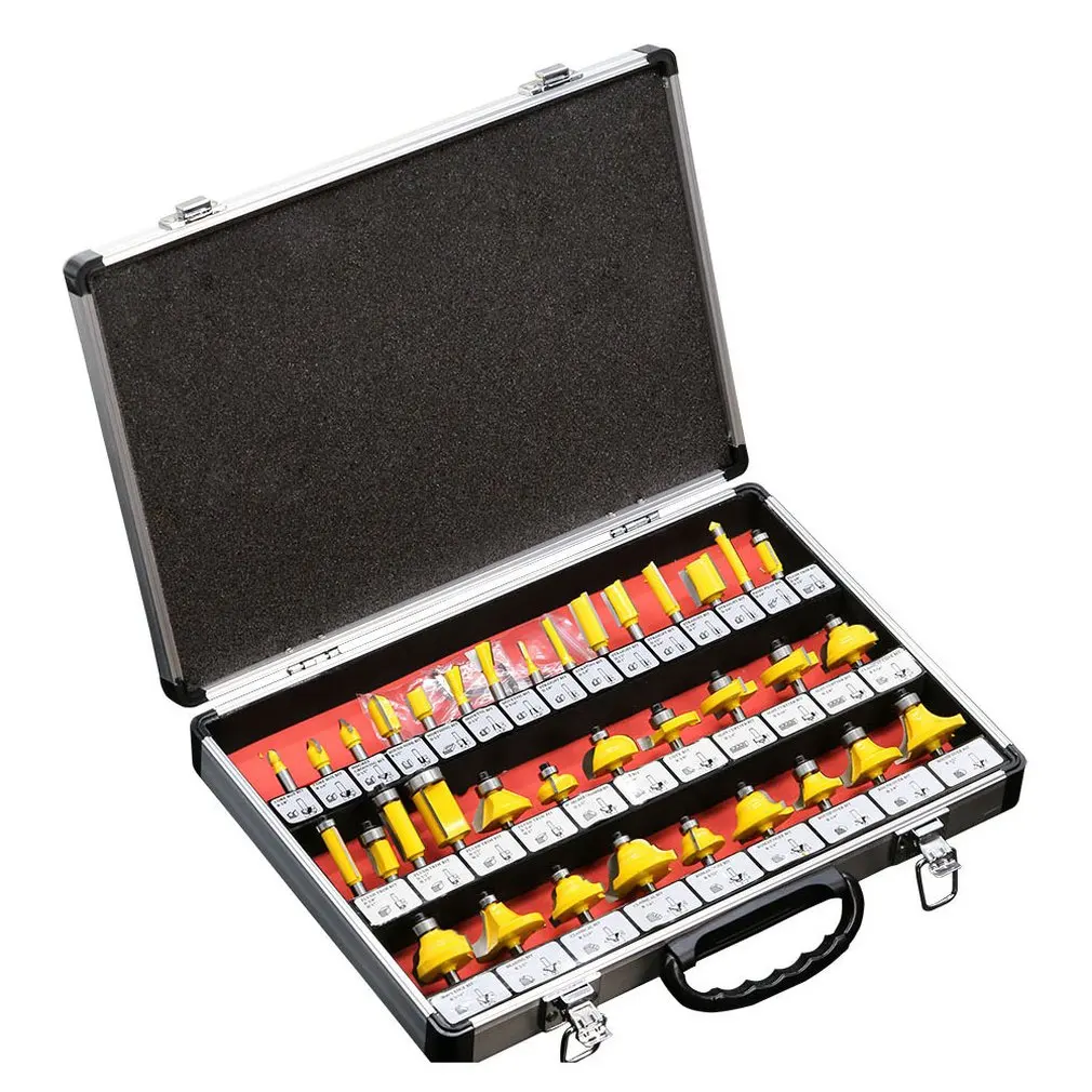 

35-Pieces Milling Cutter Set Trimming Machine Woodworking Milling Cutter Head Set Milling Cutter Set