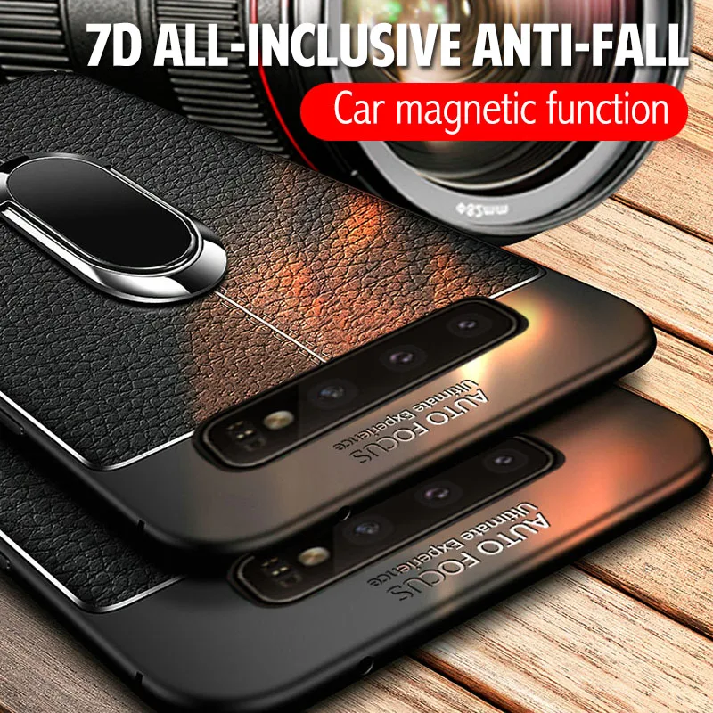 Мягкий силиконовый кожаный чехол для Samsung S20 S20U S10 S10E S9 S8 Plus Note 10 9 8 Pro с магнитным