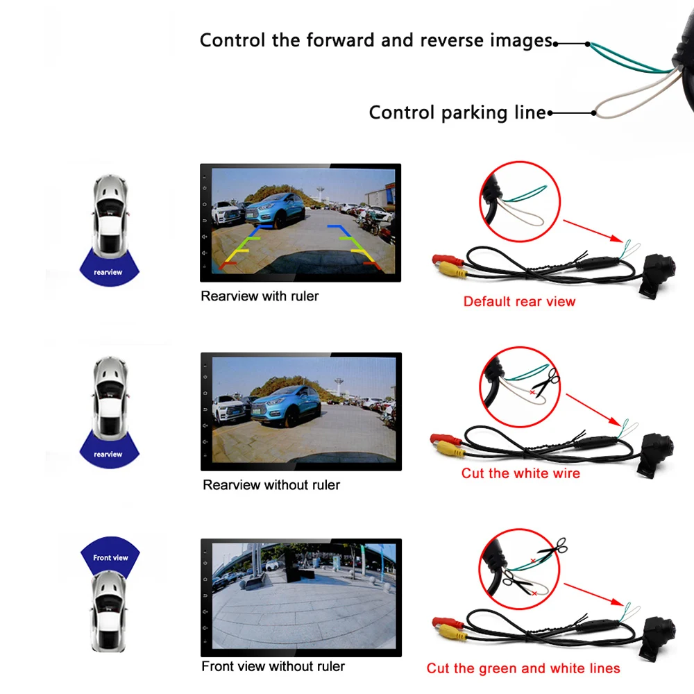 Smartour CCD 180 Degree Fisheye Lens Car Rear Side Front View Camera Wide Angle Reversing Backup Camera Night Vision Waterproof