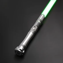 

TXQSABER Heavy Metal Smooth Swing RGB Lightsaber Flash on Clash 1inch Blade 12 Color 10 SetS Sound Volume Adjustment Laser Sword