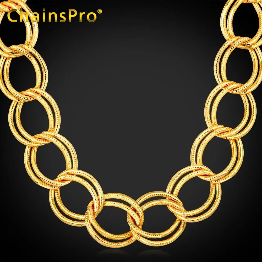 Collare Trendy American Style Chunky Big Chain For Men Jewelry Wholesale 71CM 19MM Gold Color HipHop Necklace IN104 | Украшения и