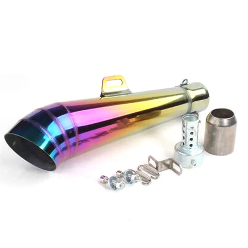 Глушитель выхлопной трубы moto rcycle Универсальный Escape de moto Akrapovic moto cicleta выхлопная труба для Honda Yamaha Kawasaki 51 мм на входе - Цвет: Розовый