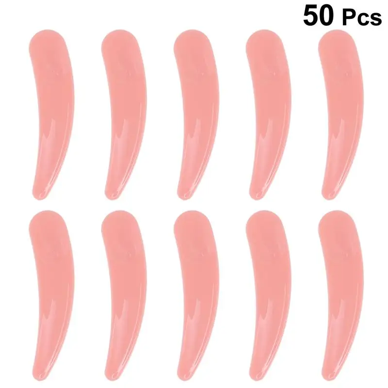 50Pcs Disposable Makeup Stick Facial Mask Stick Spoon Cosmetic Plastic Spatula Scoop Professional Makeup Tools For Women Girls