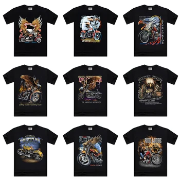

Men's 100% cotton summer t-shirts New camiseta hipster de rock,Men's punk motorcycle short sleeves， Heavy metal T-shirt camiseta