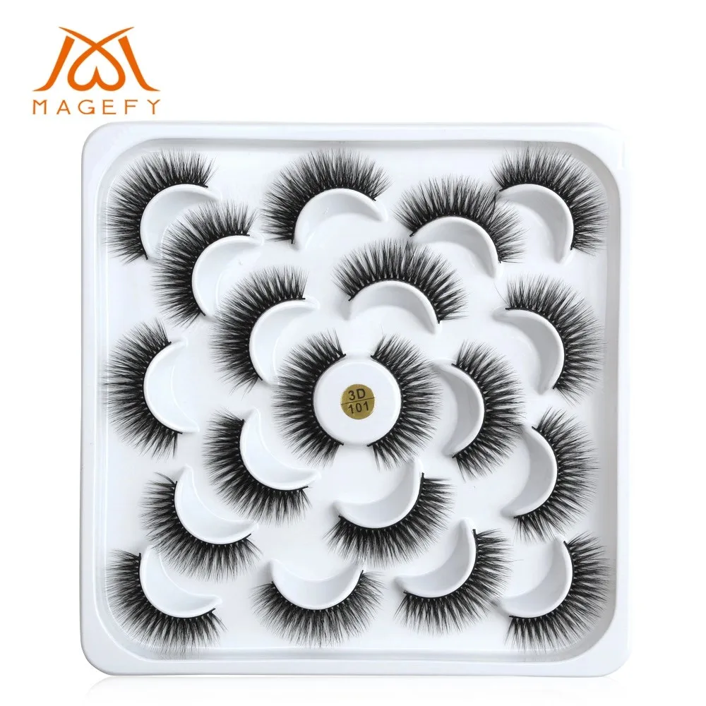 

New 10 Pairs Handmade 3D mink False Makeup Eyelashes Mink Soft Thick Naturall Makeup Eyelashes