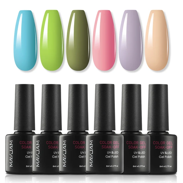 Gel Nail Polish Set All for Manicure Gel Kit Vernis Semi Permanent Varnish Hybrid 6pcs 8ml Natural Green Soak Off Gel Varnishes SY5691