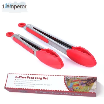 

9-inch 12-inch Silicone Food Clip Two-piece Set Outdoor Bbq Barbecue Clip Food Clip Color Box