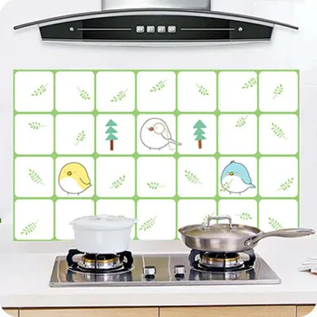 New Household Kitchen Stove Self adhesive Aluminum Foil Waterproof High Temperature Ceramic Tile Wall Stickers Fume Stickers