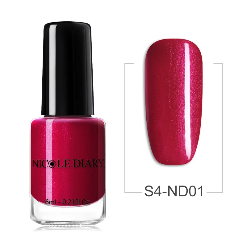 NICOLE DIARY 63 Цвета Лак для ногтей сплошной цвет красный серый розовый лак для ногтей на водной основе маникюр лак для ногтей 6 мл - Цвет: S4-ND01
