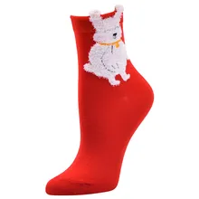 3D Рождественский Санта и Олень Печать Средний спортивные носки Забавные милые счастливые носки повседневные рабочие деловые носки skarpety swiateczne# T