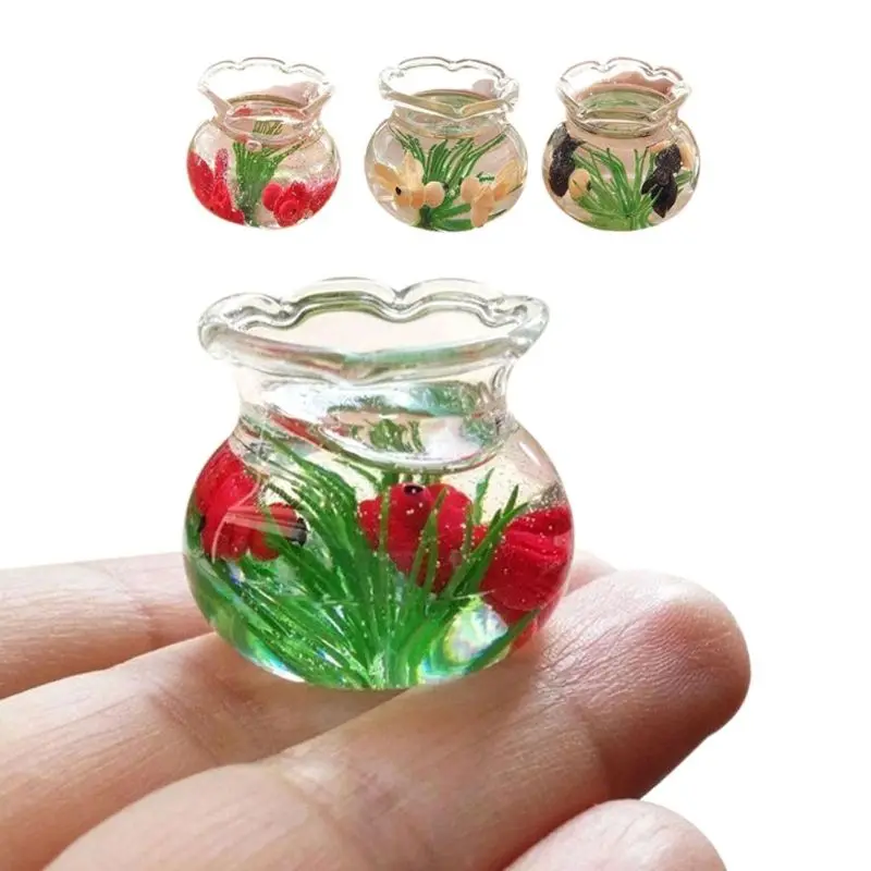 

1/12 Lovely Dollhouse Miniature Glass Fish Tank Bowl Aquarium Doll House Home Ornaments Toys B36E