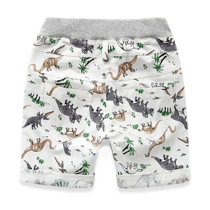 Детские летние повседневные шорты для мальчиков, свободные шорты с рисунком динозавра