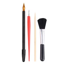 4 шт. Набор для рисования скретч-арта с ручкой-скребком Черная Кисть для скретч-эскиза художественные доски инструменты DIY подарок