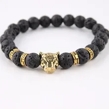 Высокое качество натуральный вулканический камень браслет Будда из бусин мужской серебряный браслет для мужчин женщин йога медитация рук мужские ювелирные изделия