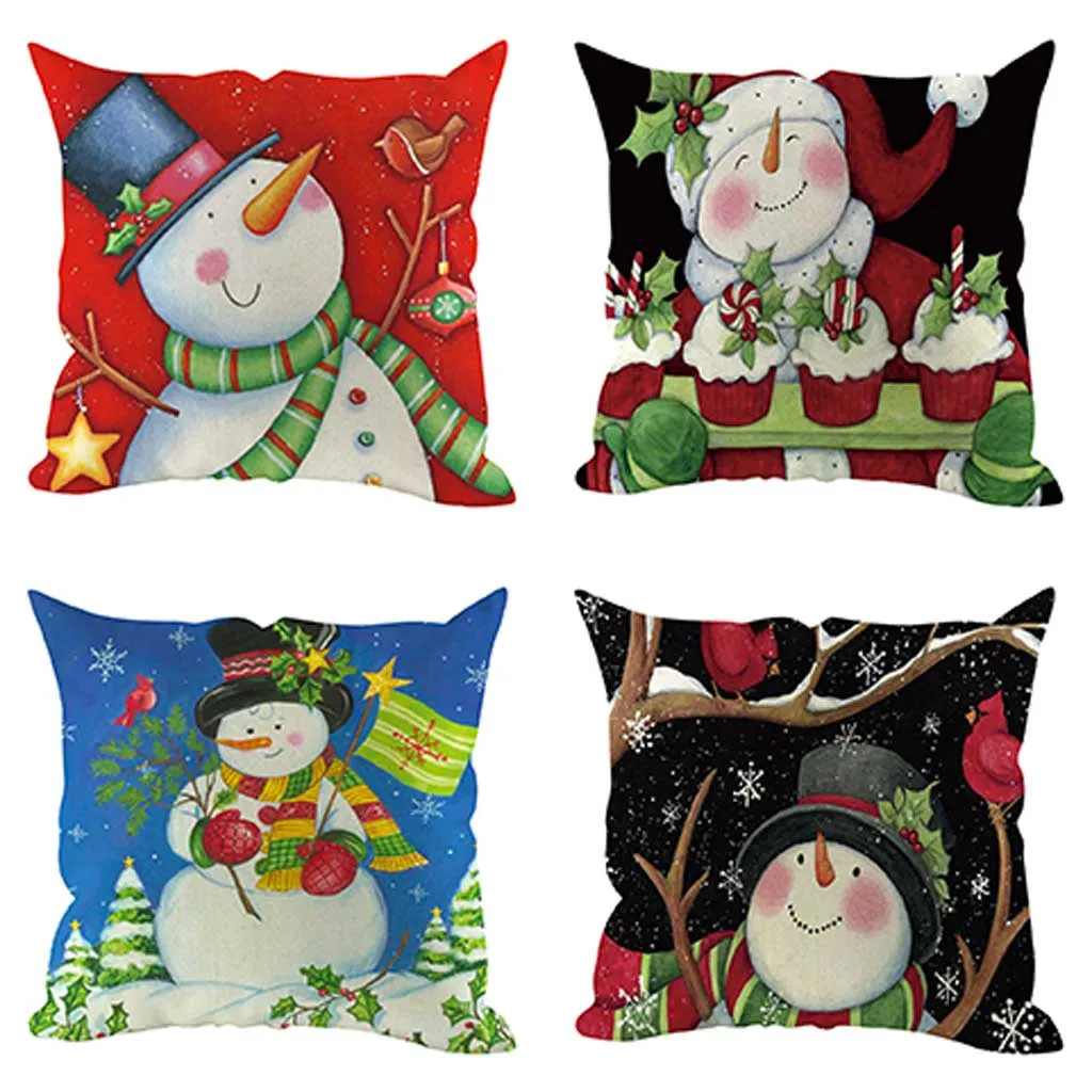 Новинка Горячая 4 шт рождественские Чехлы для подушек декоративная подушка для дивана украшение крышки