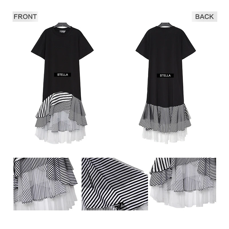 Новое Женское платье с длинным рукавом черное лоскутное Повседневное труба