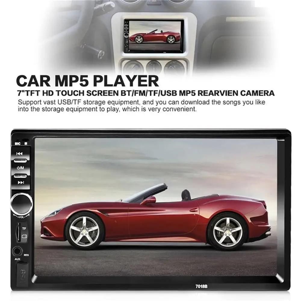 

Car Video Player 7 Inch Audio Stereo MP5 Player Audio Car Radio FM USB Player Support for SD/MMC 7018B