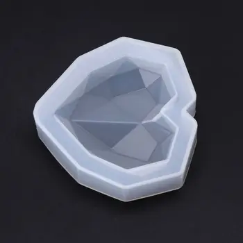 

Silicone Mold Mirror Heart Shaped Cutting Face DIY Jewelry Making Pendant Cake Chocolate Bakery Tools Epoxy Resin UV Molds Y4QB