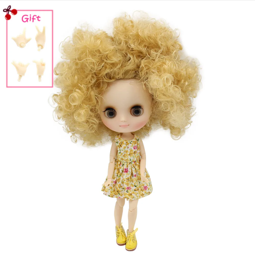 Кукла ледяная DBS Middie Blyth Серия No.QE330 золотые вьющиеся волосы матовое лицо 1/8 bjd|middle