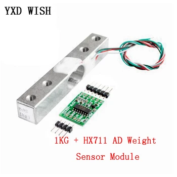 

Load Cell 1KG + HX711 AD Module Weight Sensor Electronic Scale Aluminum Alloy Weighing Pressure Sensor DIY Electronic Scale Kit