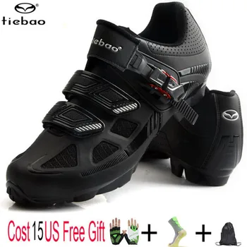 

Tiebao New Cycling Shoes Bicycle Cycle Bike Shoes MTB SPD Self-locking Breathable Racing Mountain Cycling Boots For Women & Men