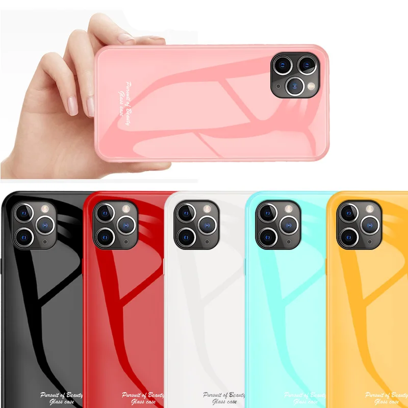 Роскошный стеклянный чехол Macaron для iPhone 11 pro max X Xs XR 7 8 6 6S plus SE 2020 акриловый из ТПУ