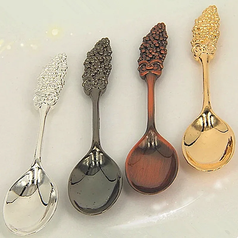 Delicate millet caviar shape coffee retro alloy mulberry spoons honey antique Melon Saucier Spoons | Дом и сад