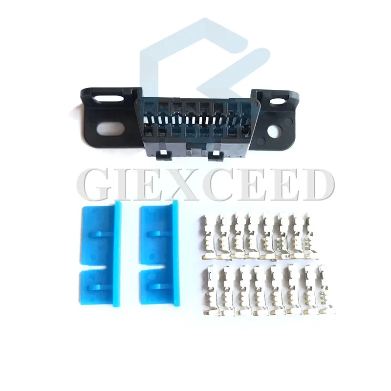 Vag Com elm327 자동 스캐너 인터페이스용 암 포트 자동차 진단 도구, 16 핀 OBD2 커넥터 어댑터, 2 세트
