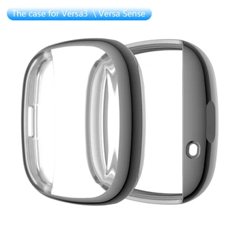 

TPU Electroplating Protective Case All-inclusive Watch Shell Cover for Fitbit Versa3/Fitbit Sense Watch Accessories