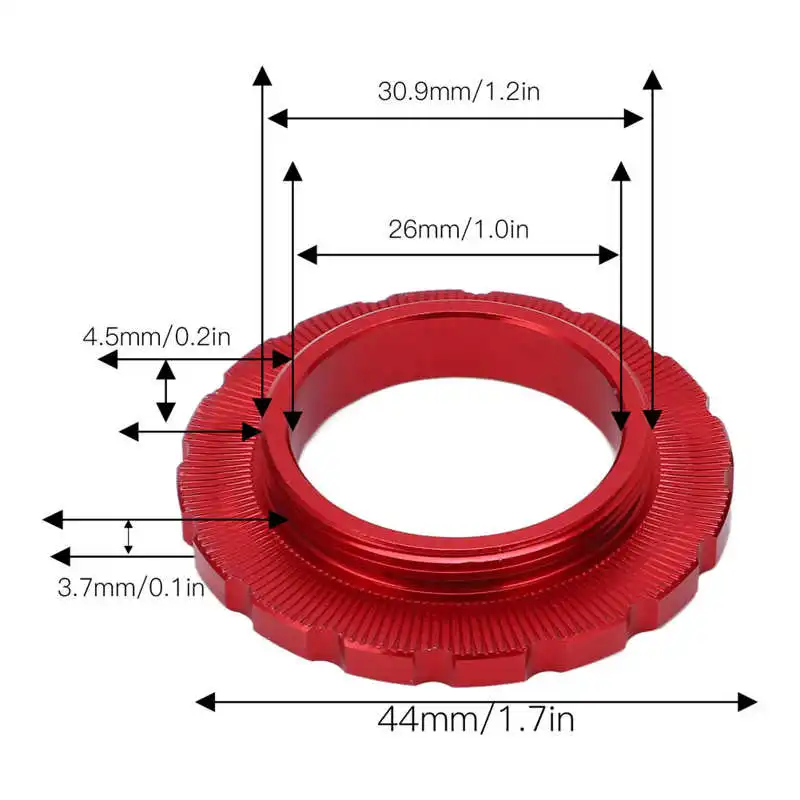 Center Lock to 6 Fitting Adapter Lockring Aluminium Alloy Axle Hub Adapter for 9/12/15/20 MM Thru Axle Hub