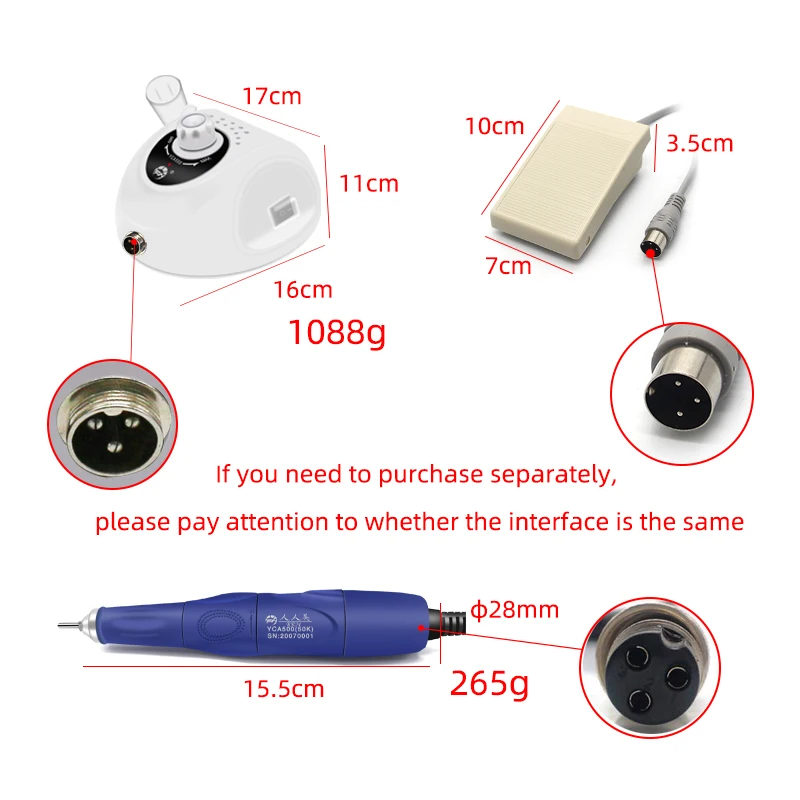 Nail Tool 50000rpm Professional Electric Petting Machine 100W Power YCA500 Nail 3