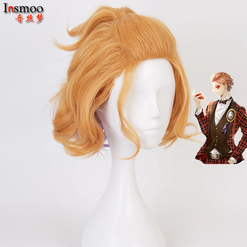 

Twisted-Wonderland Cater Diamond Orange Short Cosplay Heat Resistant Synthetic Hair Carnival Halloween Party + Free Wig Cap