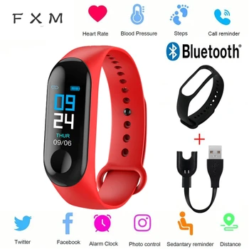 

M3P Men Women Smart Wristband Color Screen Smart Band IP67 Waterproof Blood Pressure Heart Rate Activity Fitness Smart Bracelet