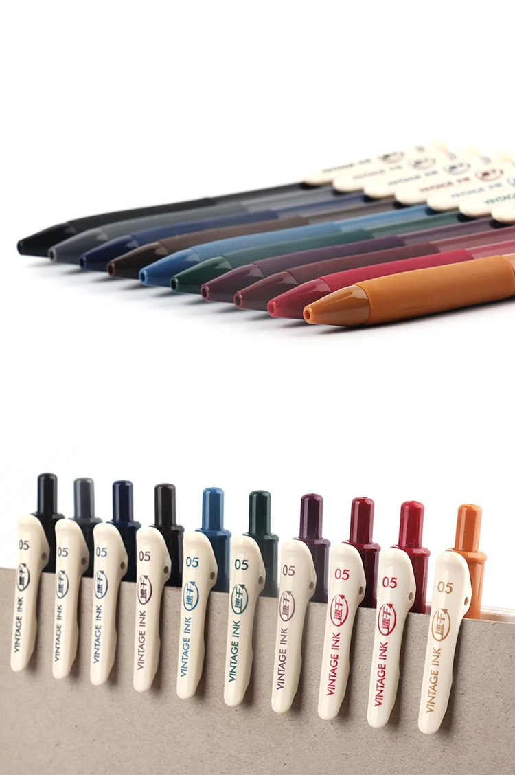 Vintage Ink Gel Pen 5 Pcs/lot Dark Vintage Color Pens - Gel Pens -  AliExpress