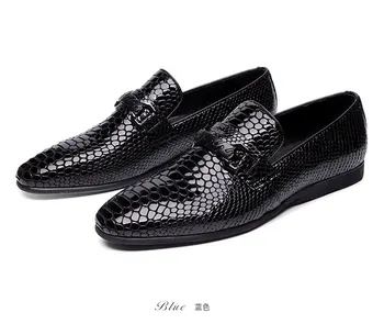 

Men Shoes Leather Shoes Flat Shoes Solid Patent Leather Oxfords Comfortable Breathable Not Smelly Feet's Glitter Genuine Leather