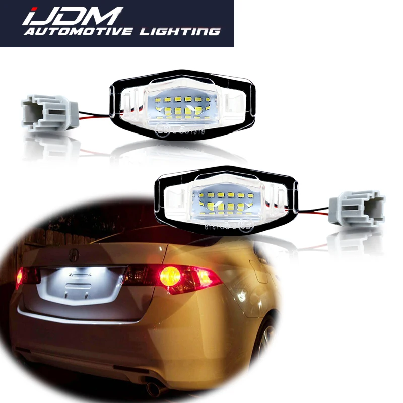 LED License Plate Lights Housings Direct Fit for HONDA CIVIC ACCORD ILX TSX RDX