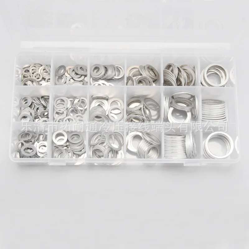 

450PCS Boxed Aluminum Gasket Gasket Corrosion-Resistant Aluminium High-temperature Resistant lv dian quan Combination