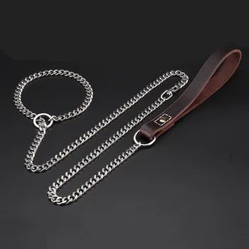 

Stainless Steel P Chain for Dogs Training Choke Collars and Leash Set Metal Dog Chain for Large Dogs Pugs Pitbull Accessories
