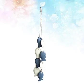 

Mediterranean Style Wooden Fish Hanging Decor Boat Ship Beach Wall Ornament