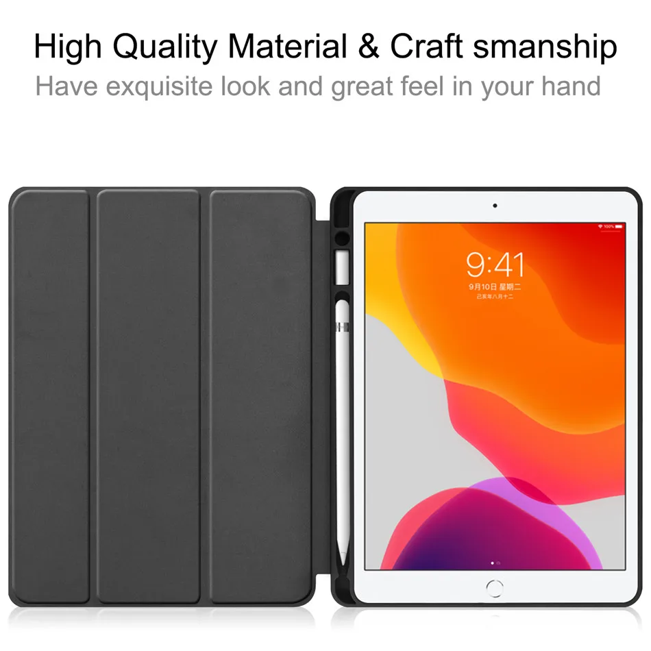 Чехол для Apple ipad 7 7th 10," A2200 A2198 A2197 Smart Funda чехол карандаш держатель для ipad 10,2 ультра тонкий стенд оболочка+ пленка