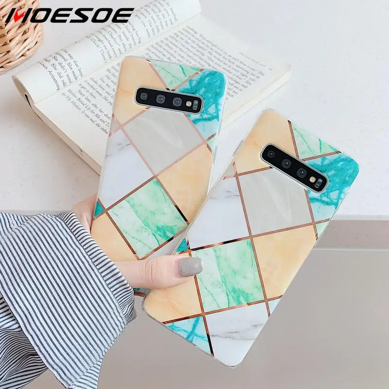 Luxury Plating Case Cover For Samsung Galaxy S10 S8 S9 Plus S10E Geometry Marble Slim Soft Back Lite |