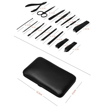 

Manicure Pedicure Set Nail Clippers 15pcs Stainless Steel Manicure Kit Tools for Nail Cutter Kits with Portable Case P9